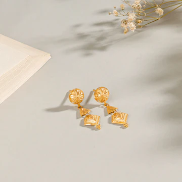 Mesh flower earrings
